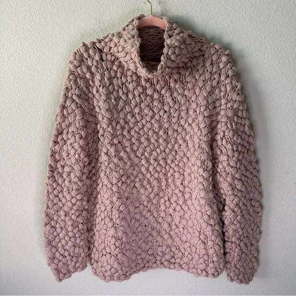 ULLA JOHNSON Baby Alpaca Mock Neck Pink Sweater SZ S - Picture 2 of 7